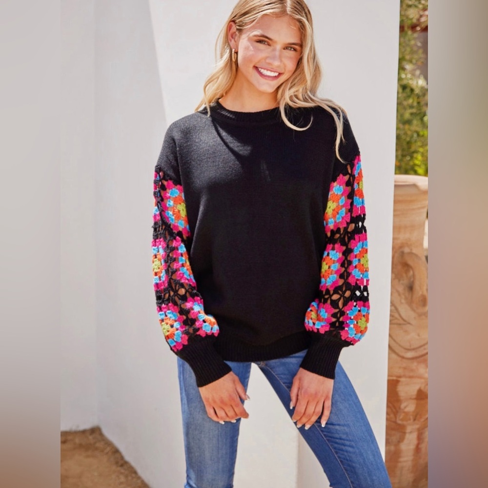 Sweater w/ Crochet Detail